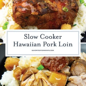 collage of slow cooker pork loin for pinterest