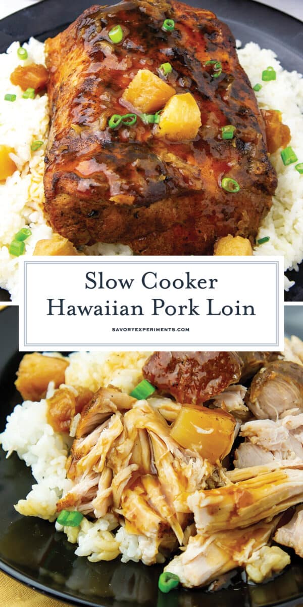 hawaiian pork loin in the slow cooker for Pinterest 