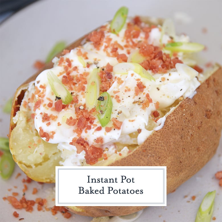 Close up of instant pot baked potatoes 