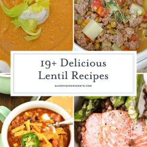 collage of lentil recipes