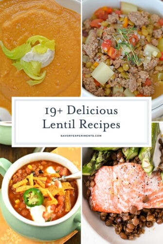 collage of lentil recipes