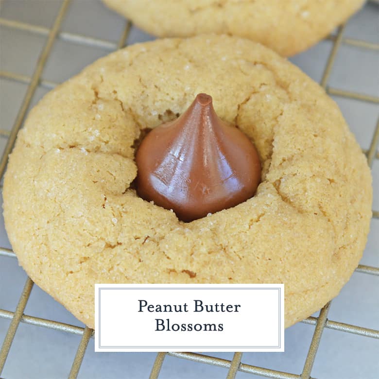 close up of peanut butter kiss cookie with shining chocolate 