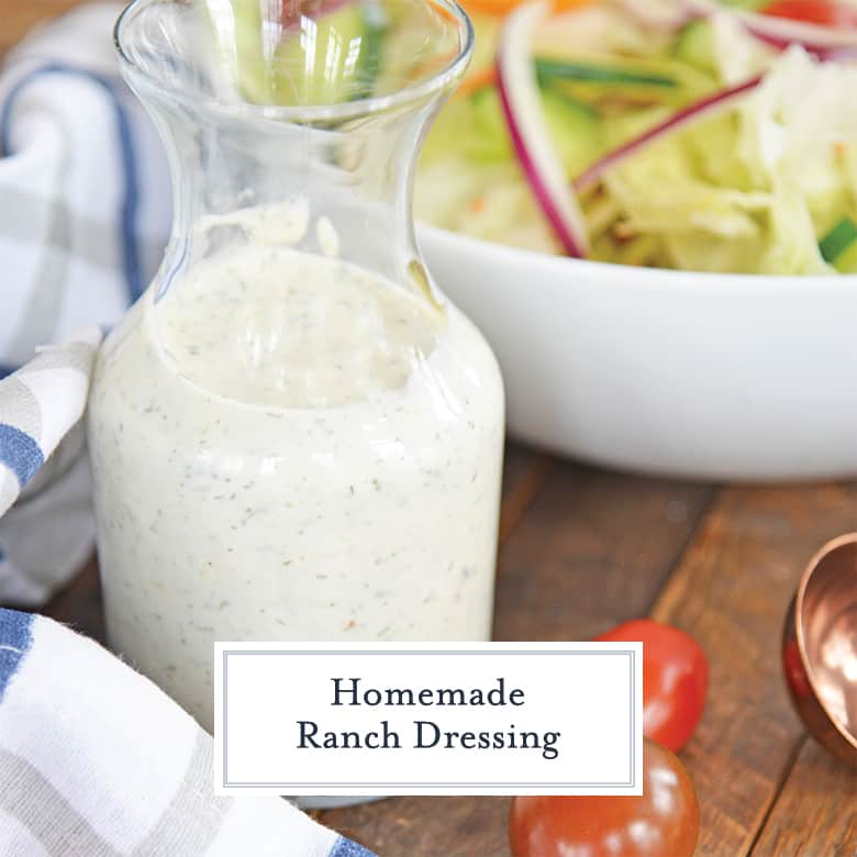 Glass jar of Ranch dressing 