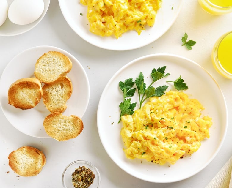 scrambled eggs for breakfast  