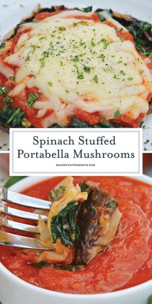 BEST Spinach Stuffed Portabella Mushrooms - EASY Stuffed Mushrooms!