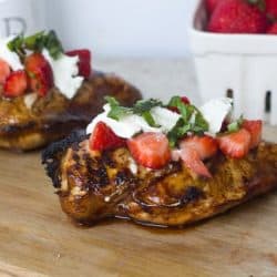 balsamic grilled chicken on a cutting board