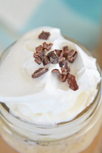 A close up of a coffee drink