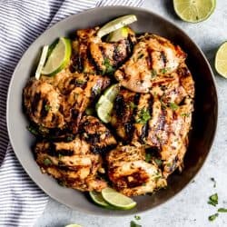 overhead shot of cilantro lime chicken