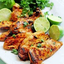 tequila lime grilled chicken on a plate