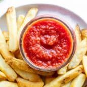 homemade ketchup with french fries