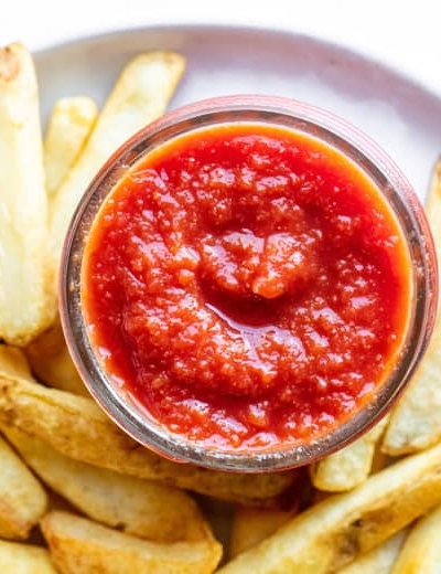 homemade ketchup with french fries