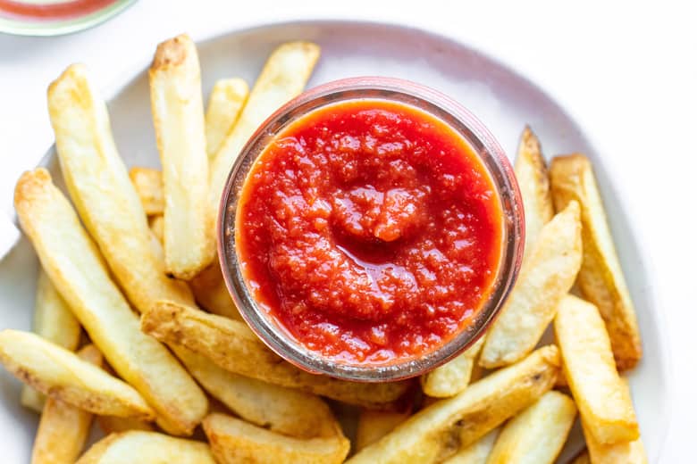 homemade ketchup with french fries