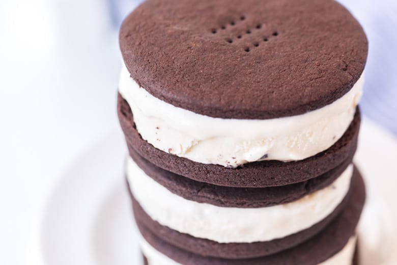 angle view of ice cream sandwiches 