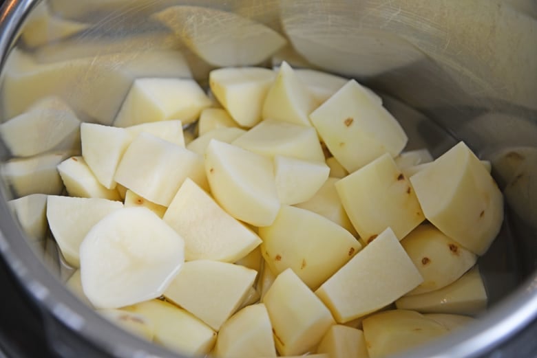 diced russet potatoes for making mashed potatoes 