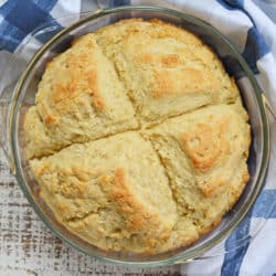 no yeast potato bread in baking dish