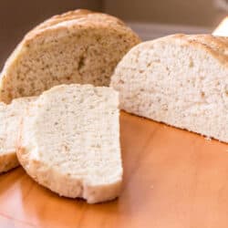 angled shot of sliced french bread loaf