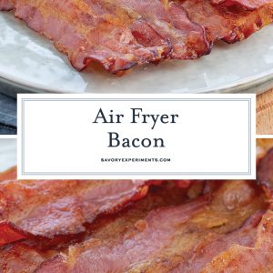 collage of air fryer bacon images