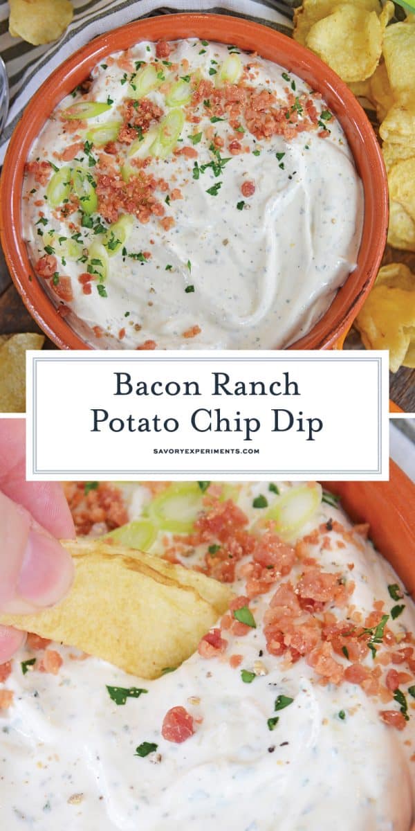 bacon ranch potato chip dip for Pinterest 