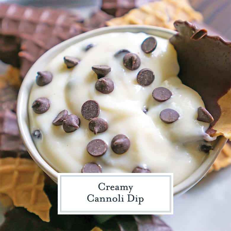 creamy cannoli dip with chocolate chips 