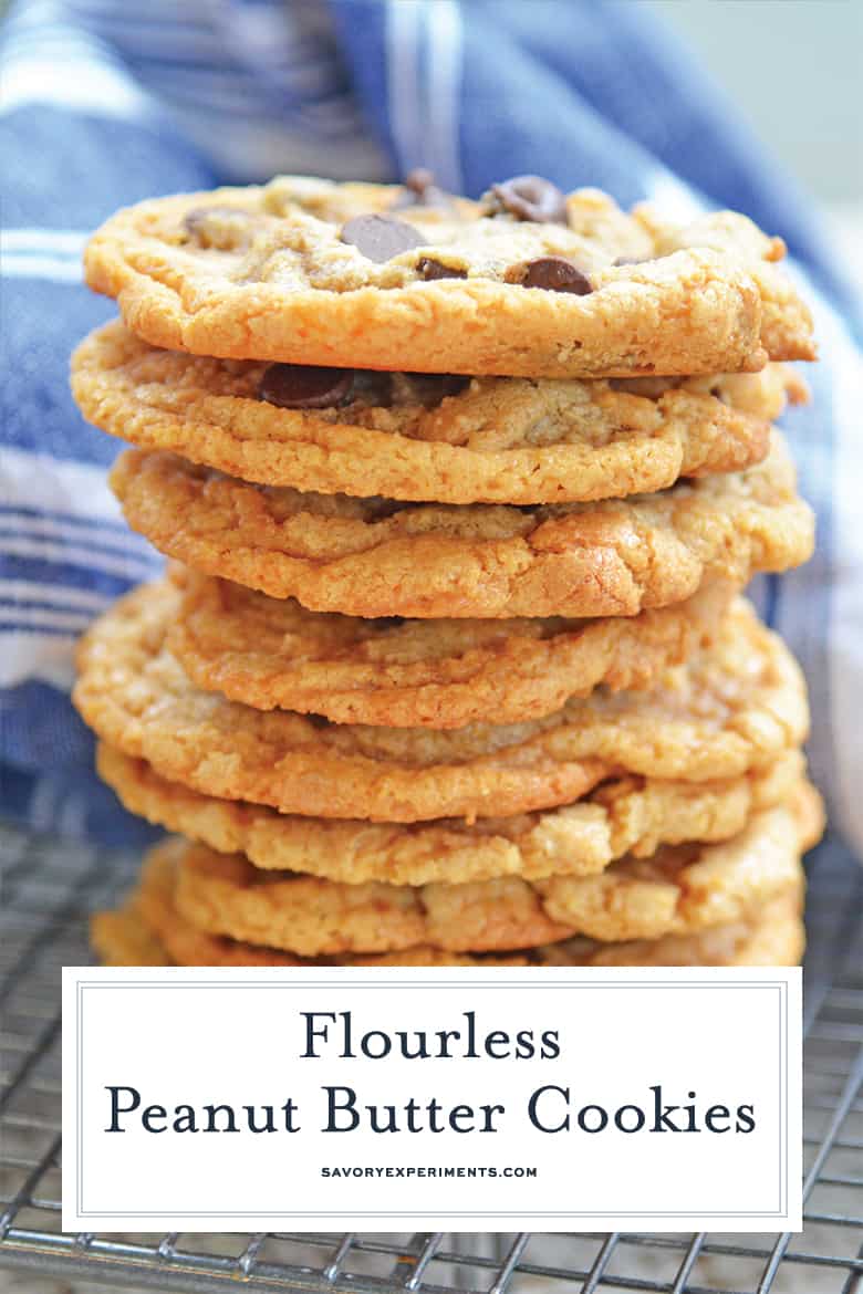 flourless peanut butter cookies with chocolate chips for pinterest 