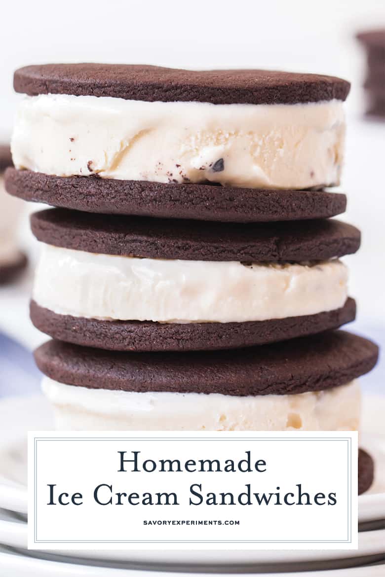 close up of ice cream sandwiches for pinterest