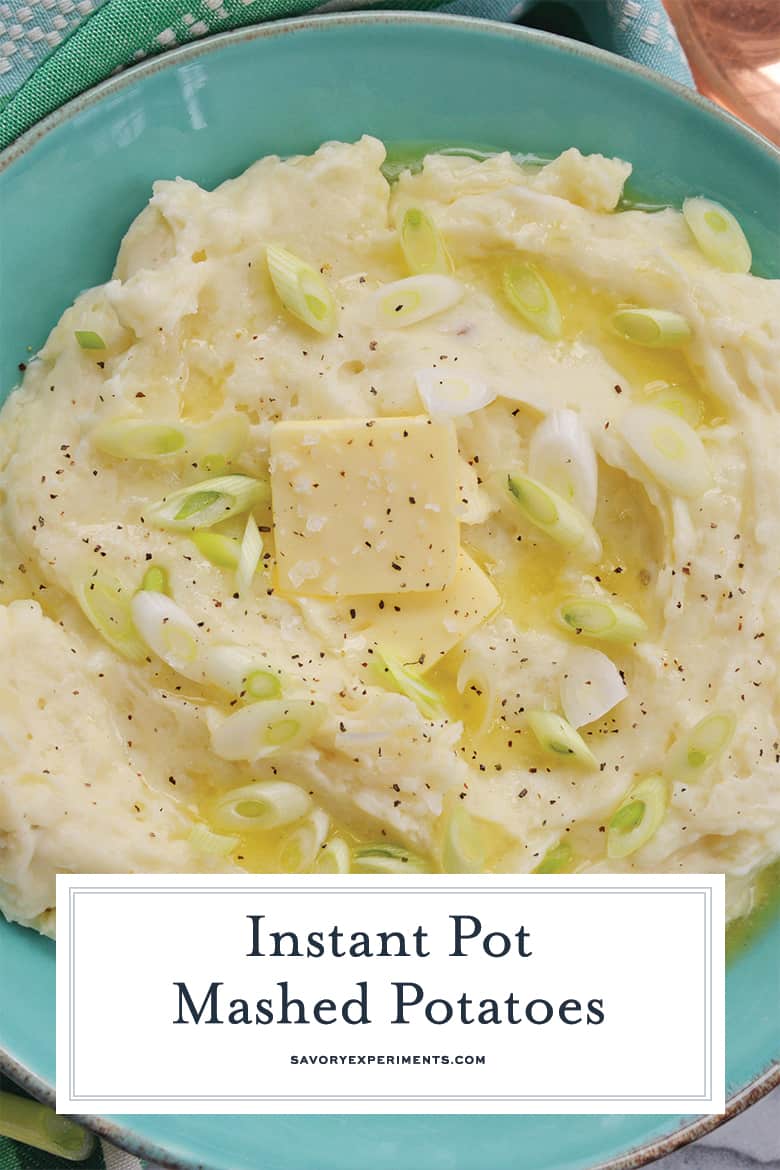 close up of homemade mashed potatoes for pinterest 