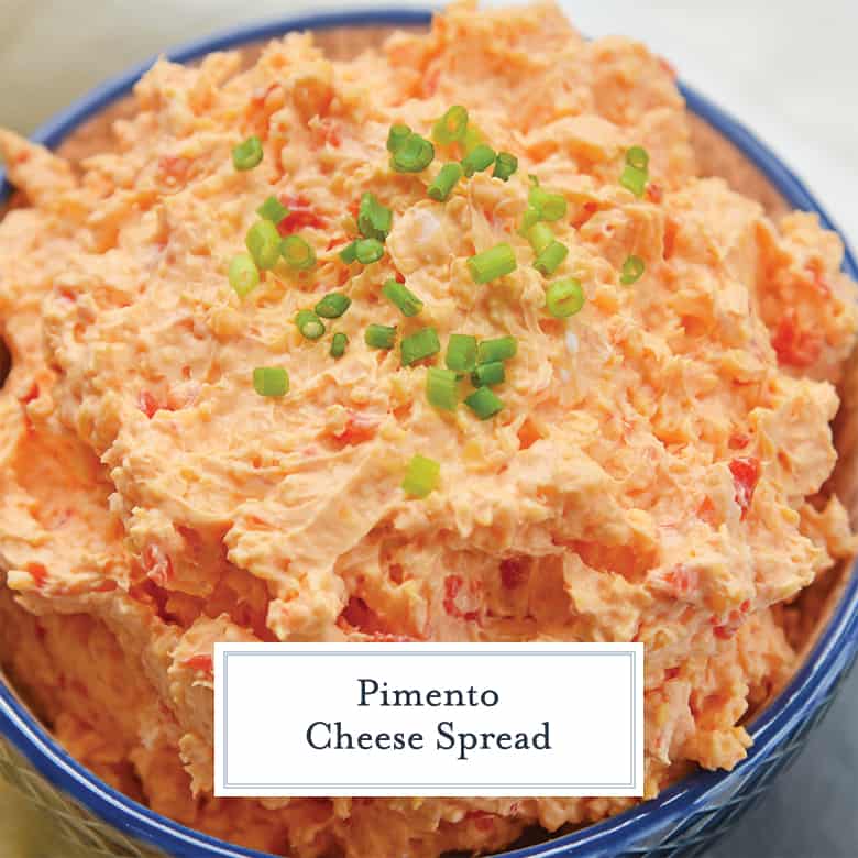 close up of pimento cheese spread with chives 