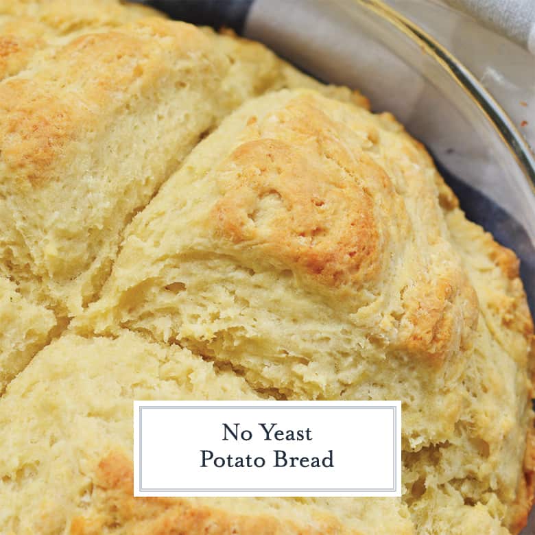 close up of no yeast potato bread top