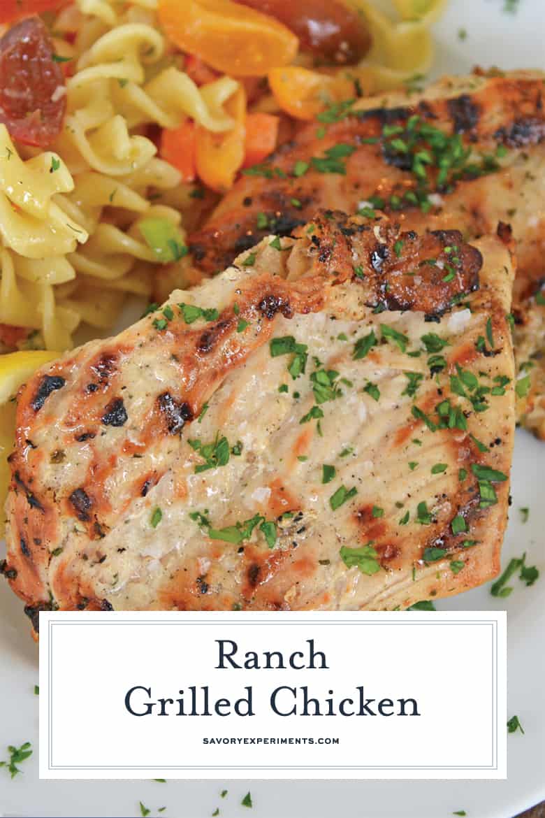 Close up of grilled chicken for Pinterest 
