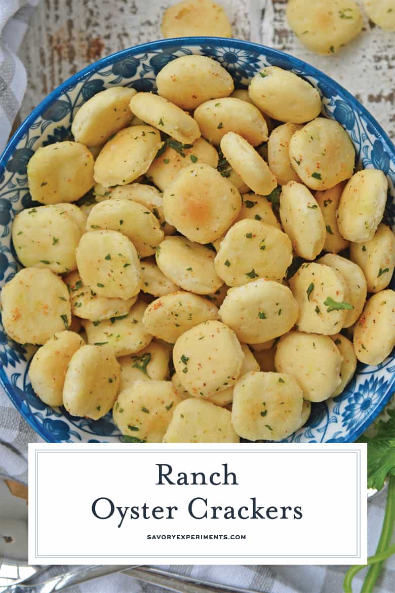 Close up of Ranch oyster crackers 