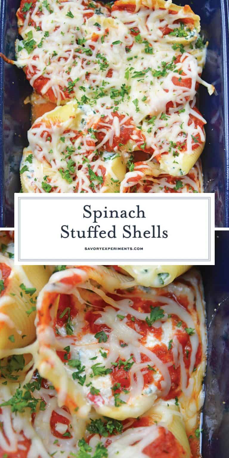 BEST Cheesy Spinach Stuffed Shells Recipe- EASY Classic Stuffed Shells