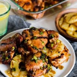 plate of soy chicken thighs