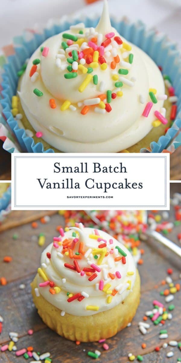 small batch vanilla cupcakes for pinterest 