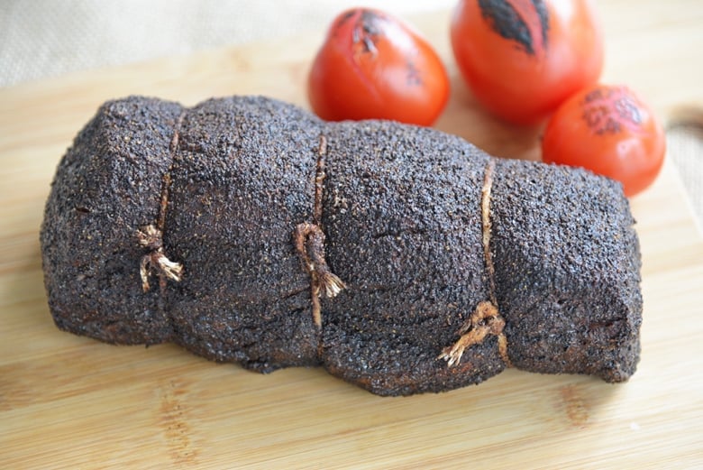 close up of bark on a roast 