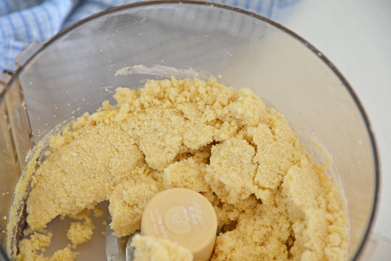 shortbread dough for bars in a food processor 