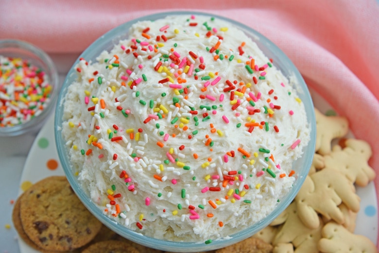 bowl of funfetti dunkaroo dip