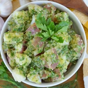 bowl of herbed potato salad