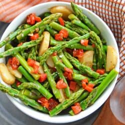 pickled asparagus salad in a bowl