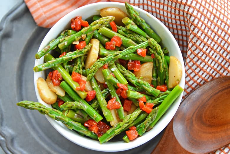 pickled asparagus salad in a bowl