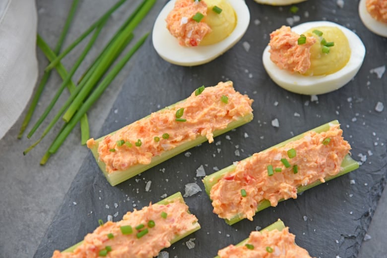 pimento cheese with deviled eggs 