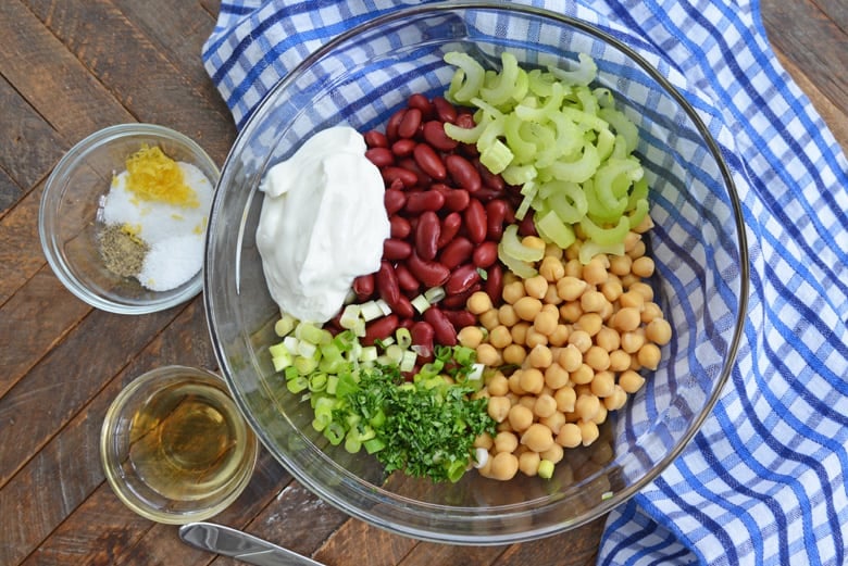 ingredients for red bean salad 