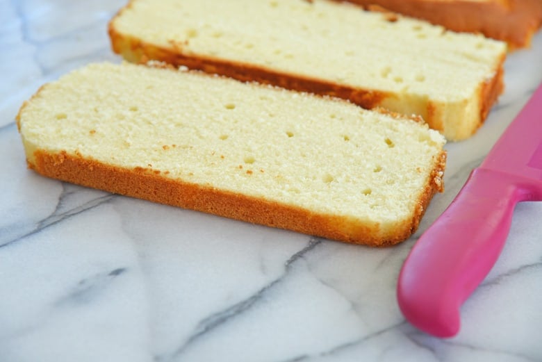 1 inch pound cake layer 