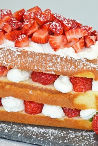 no bake strawberry cake using pound cake