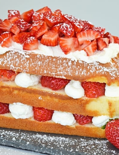 no bake strawberry cake using pound cake