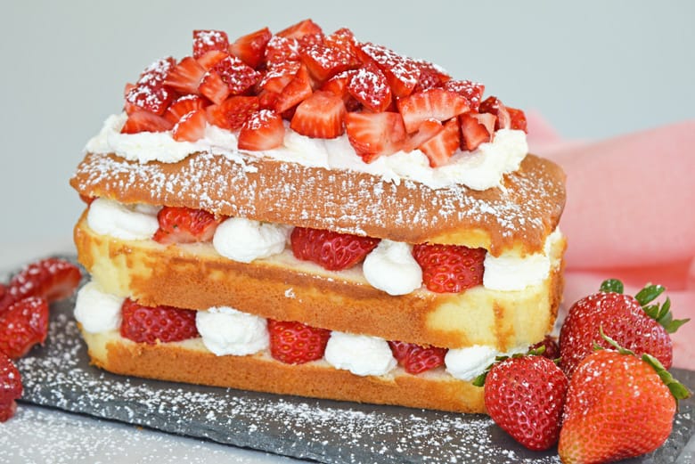 no bake strawberry cake using pound cake