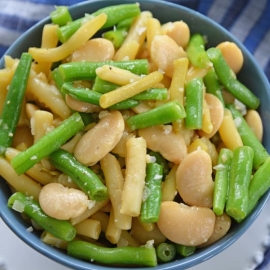 close up of three bean salad