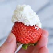 strawberry with whipped cream