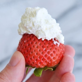 strawberry with whipped cream