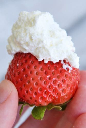 strawberry with whipped cream