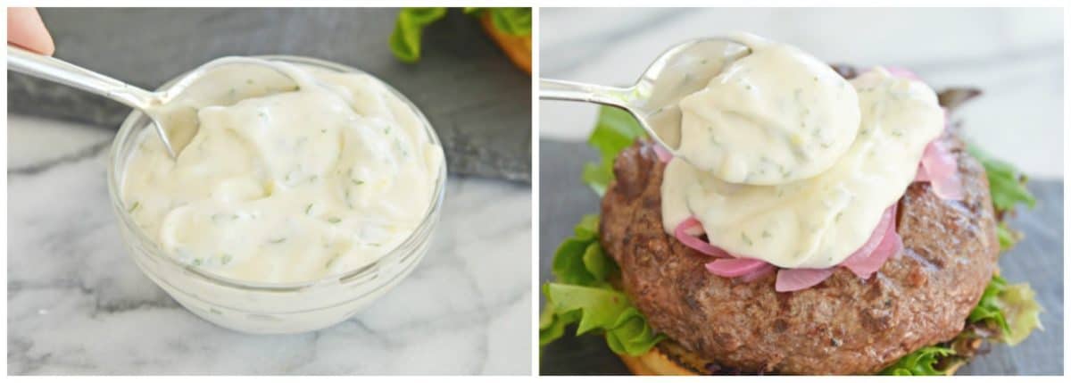 mint and lemon yogurt sauce for lamb burgers 